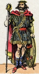 Porträtt av Clotaire (Clothaire) I, Frankernas kung från 511 till 561).
