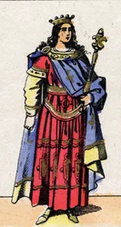 Porträtt av Clovis III, frankernas kung från 691 till 695.
