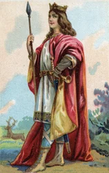 Porträtt av Clovis III, frankernas kung från 691 till 695.