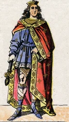 Porträtt av Clovis II, frankernas kung (v.633-657).