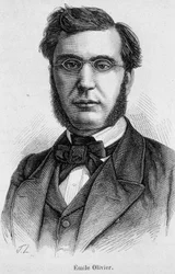 Porträtt av Emile Ollivier (eller Olivier), fransk politiker (1825 -1913) - i "" L