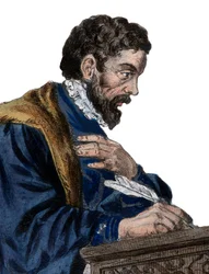 Porträtt av Etienne Jodelle (1532-1573), fransk dramatiker och poet.