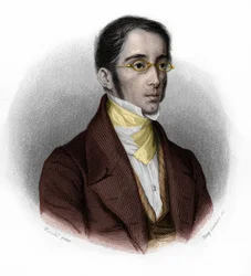 Porträtt av Etienne Joseph Louis Garnier-Pages (Garnier Pages) (1801-1841), fransk politiker. i "" LIBRE DES SPEAKERS"" av Louis de Cormenin Timon. 1842. Privat samling.