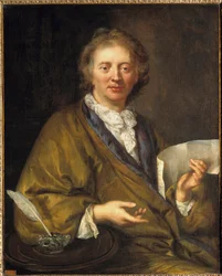 Porträtt av Francois Couperin (1668-1733), dit Couperin le Grand, fransk kompositör och organist. Anonym målning från 1600-talet. olja på duk, 90 x 73 cm. - Porträtt av Francois Couperin (1668-1733), känd som Couperin den store, fransk kompositör och
