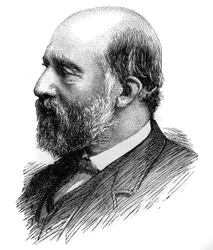 Porträtt av Francois Ferdinand Philippe, prins av Joinville (1818-1900). Gravyr i ""Le Monde Illustré"", 26 juni 1886.