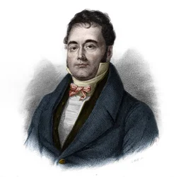 Porträtt av Francois Mauguin (1785-1854), fransk politiker. i "" LIBRE DES SPEAKERS"" av Louis de Cormenin Timon. 1842. Privat samling.