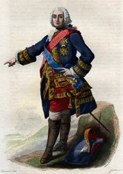 Porträtt av Francois de Chevert (1695-1769), fransk general.
