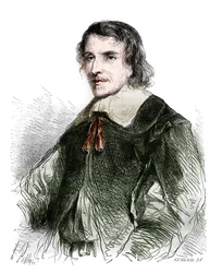 Porträtt av Francois de La Mothe Le Vayer (La-Mothe-Le-Vayer) (1585-1672), fransk filosof. Gravyr från 1858.