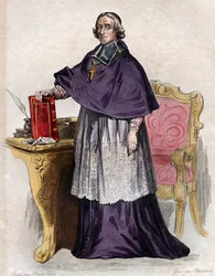 Porträtt av Francois de Pons de Salignac de La Mothe Fenelon (1651-1715), fransk ärkebiskop, teolog, poet och författare.