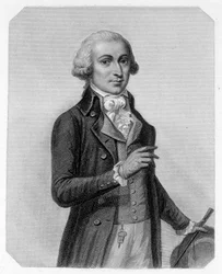 Porträtt av Francois Buzot, fransk politiker (1760-1794). I "The history of the Girondins"" av Lamartine