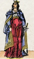 Porträtt av Fredegonde, drottning av Neustrien (545-597).