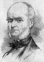 Porträtt av Frederic Millet (1796-1859), fransk miniatyrist. Gravyr i "" Le Monde Illustré"" nr 133 den 29 oktober
