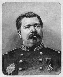 Porträtt av general Davout (ca 1829), storkansler för Hederslegionen. Gravyr i "La gazette du dimanche"" av den 12 december 1895.