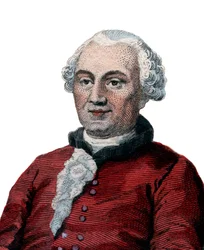 Porträtt av Georges Louis Leclerc, Comte de Buffon (1707-1788), fransk naturforskare, matematiker, kosmolog och encyklopedisk författare.