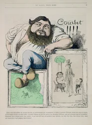 Porträtt av Gustave Courbet (1819-77) illustration från Gill Revue, pub. 1868 av Marchandeau