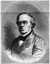Porträtt av Halevy (Jacques Fromental Levy, dit) (1799-1862), fransk kompositör. Gravyr i "" Den illustrerade världen"" nr 259 av 29 mars