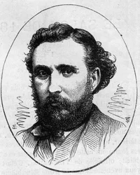 Porträtt av Henri Chapu (1833-1891), fransk skulptör. Gravyr i "" Le Monde Illustré"" nr 890 av 2 maj 1874.