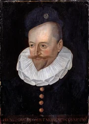 Porträtt av Henri I hertig av Montmorency, Connetable av Frankrike (1534-1614) Målning av den franska skolan på 1500-talet. Dämpa. 0,31 x 0,22 m. Versailles, Versailles slott och Trianon