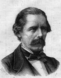 Porträtt av Henry Thompson (1820-1904), engelsk läkare, kirurg hos Napoleon III. Gravyr i "" Le Monde Illustré"" nr 825 den 1 februari 1873.