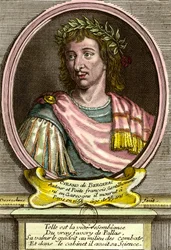 Porträtt av Hercules Savinien av Cyrano de Bergerac (1619 - 1655) fransk författare.
