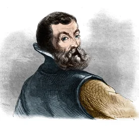 Porträtt av Jacques Cartier (1491-1557), fransk navigatör och upptäcktsresande.
