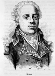 Porträtt av Jacques Francois Menou, Baron de Boussay, fransk general (1750-1810) - i "" Frankrikes historia"" av Henri Martin
