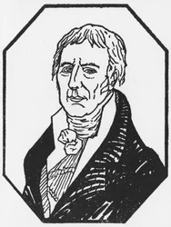 Porträtt av Jean-Baptiste de Monet (1744-1829) Chevalier de Lamarck, graverad för tvåhundraårsdagen av hans födelse, 1946