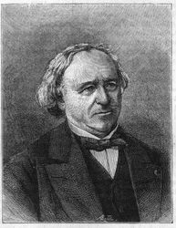 Porträtt av Jean Baptiste (Jean-Baptiste) Dumas (1800-1884) fransk kemist, grundare av Central School of Arts and Manufactures 1832.