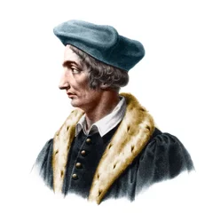 Porträtt av Jean Fernel (1497-1558), fransk läkare, astronom och matematiker.