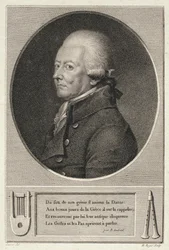 Porträtt av Jean Georges Noverre (1727-1810) graverad av B. Roger