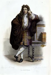 Porträtt av Jean de La Bruyere, fransk författare och moralist (1645-1696) i Ed. Mennechet, "" Le Plutarque francais""