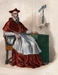 Porträtt av Jean du Bellay (1492-1560), fransk kardinal och diplomat.