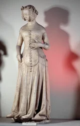Porträtt av Jeanne de Boulogne, hustru till hertigen av Berry (1340-1416) Skulptur från 1385 från Justitiepalatset i Poitiers. Paris, Museum of Monuments engelska