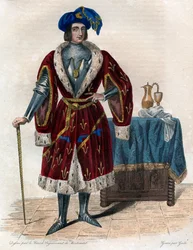 Porträtt av John of Orleans, greve av Dunois (Bastard of Orleans) (1402-1468).