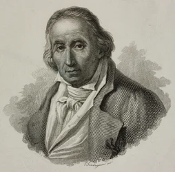 Porträtt av Joseph Marie Charles, kallad Jacquard (1752-1834), fransk vävare och uppfinnare av Jacquardvävstol, gravyr av Guadagnini