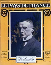 Porträtt av Kerenskij, omslag till den franska tidskriften Le Pays de France, 4 oktober 1917