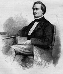 Porträtt av Louis Bernard Bonjean (1804-1871), fransk magistrat och senator. Gravyr i "" Le Monde Illustré"" nr 309 av 14 mars 1863.