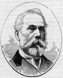 Porträtt av Louis Francois (?) (1814-1888), fransk gravör. Gravyr i "" Le Monde Illustré"" nr 890 av 2 maj 1874.