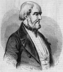 Porträtt av Louis Garneray (1783-1857), fransk sjöman, målare och marinhistoriker. Gravyr i "" Le Monde Illustré"" nr 26 den 10 oktober