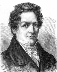 Porträtt av Louis Jacques Thénard (1777 - 1857), fransk kemist - i "Album de la Science; berömda vetenskapsmän; Stora upptäckter””” 1896.