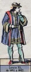 Porträtt av Ludvig XI av Frankrike, känd som den försiktige (1423-1483) (kapeternas dynasti). Illustration sent 1800-tal.