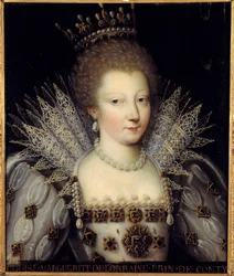 Porträtt av Louise Marguerite de Lorraine, prinsessan av Conti Målning av den franska skolan på 1600-talet. Dim 0,57 x 0,47 m Chantilly, Musee Conde