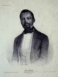 Porträtt av Louisy Mathieu (1817-1874), före detta slav och ställföreträdare för Guadeloupe Gravyr av 1800-talets Chartres, Musee des Beaux Arts