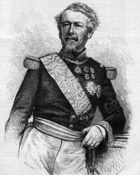 Porträtt av Marechal Adolphe Niel (1802-1869), fransk soldat och politiker. Gravyr i "" Le Monde Illustré"" nr 645 av 21 augusti 1869.