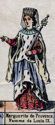 Porträtt av Marguerite de Provence (1221-1295), fru till Ludvig IX av Frankrike. (Kapetiska dynasti). Illustration sent 1800-tal.