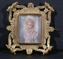 Porträtt av Marie Laczinska (1786-1817) grevinnan Walewska (wc på elfenben)