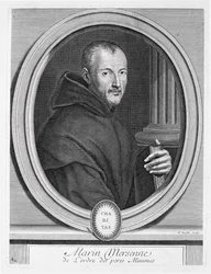 Porträtt av Marin Mersenne (1588-1648) graverad av Duflos