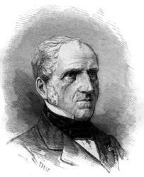Porträtt av Michel Charles (1793-1880), fransk matematiker. Gravyr i "" Le Monde Illustré"" nr 1240 av 1 januari 1881.