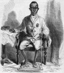 Porträtt av Mongkut (Rama IV eller Phrachomklao) (1804-1868), kung av Siam (idag, Thailand). Gravyr i "" Le Monde Illustré"" nr 222 av 13 juli 1861.