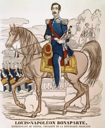 Porträtt av Napoleon III - representant för folket, Frankrikes president. (Charles Louis Napoleon Bonaparte) (1808 - 1873). Spinal bild.